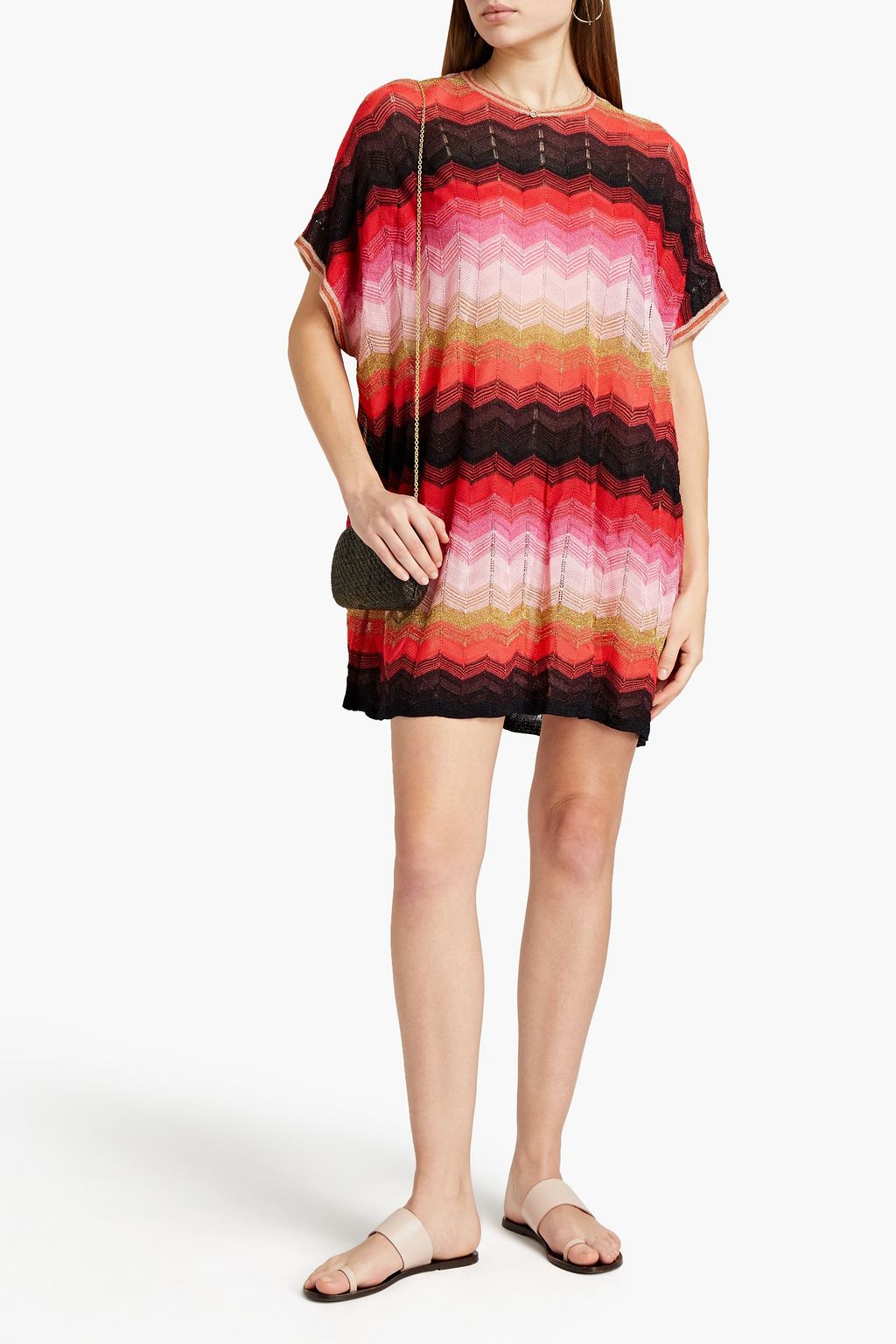 M MISSONI Metallic crochet-knit mini dress