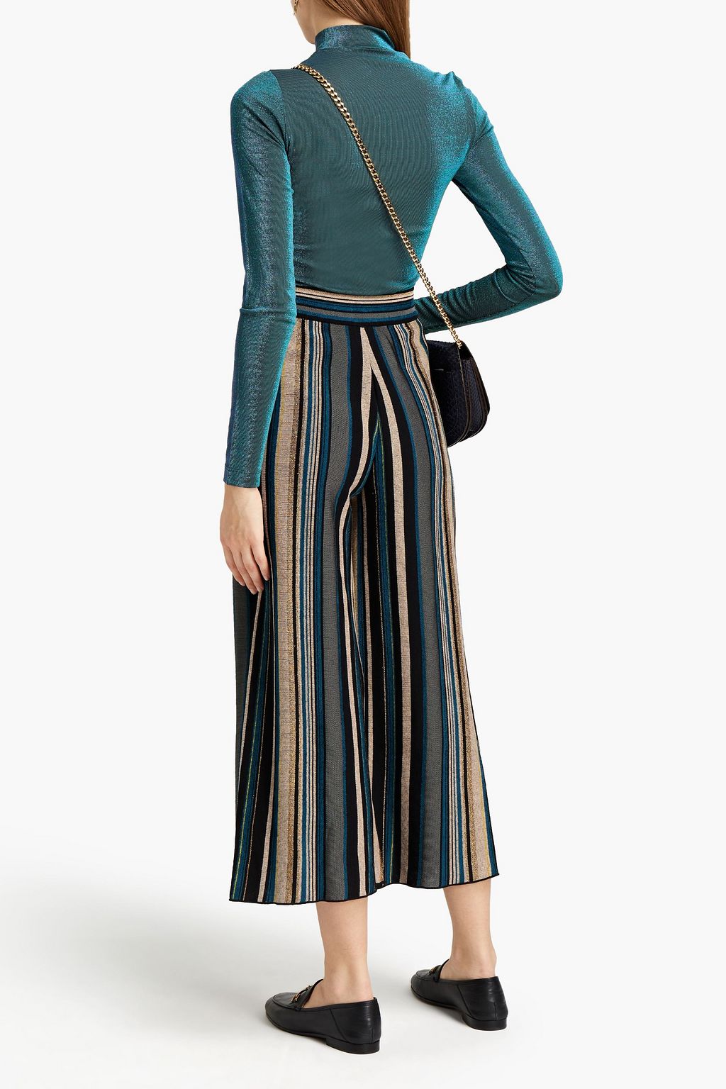 M MISSONI Metallic ribbed jersey turtleneck top