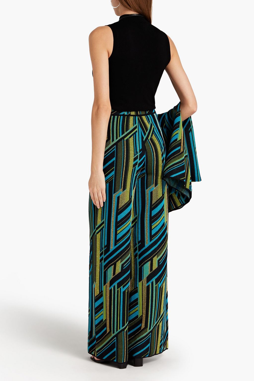 M MISSONI Metallic crochet-knit wide-leg pants