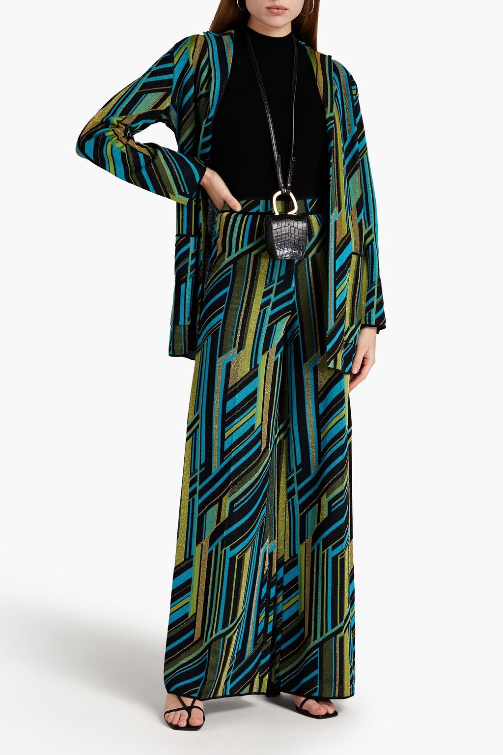 M MISSONI Metallic crochet-knit wide-leg pants