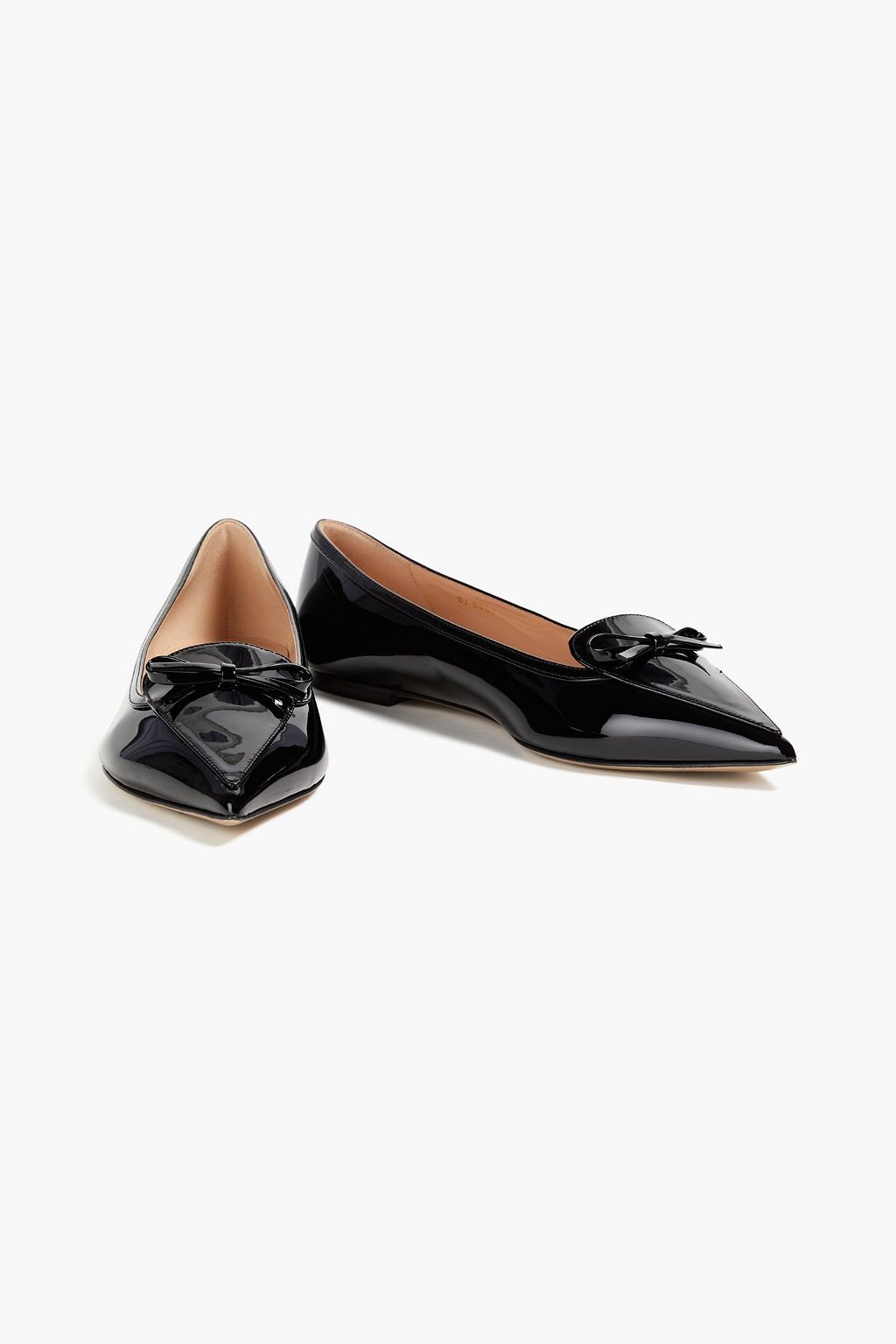 VALENTINO GARAVANI Bow-embellished patent-leather point-toe flats