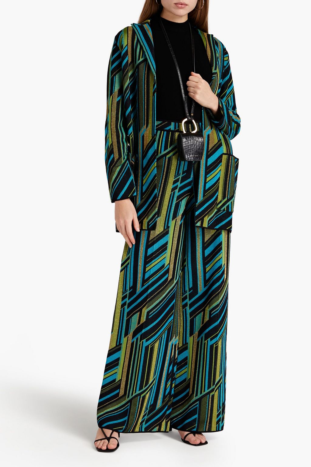 M MISSONI Metallic intarsia-knit blazer