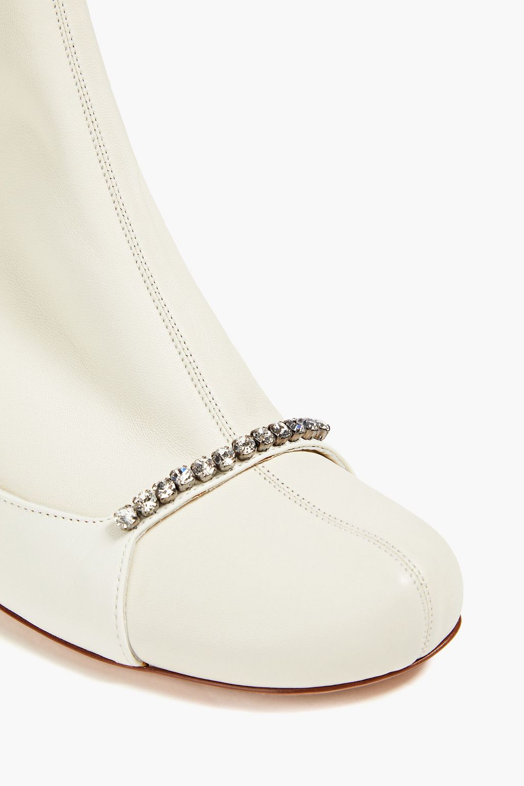VALENTINO GARAVANI Crystal-embellished leather ankle boots