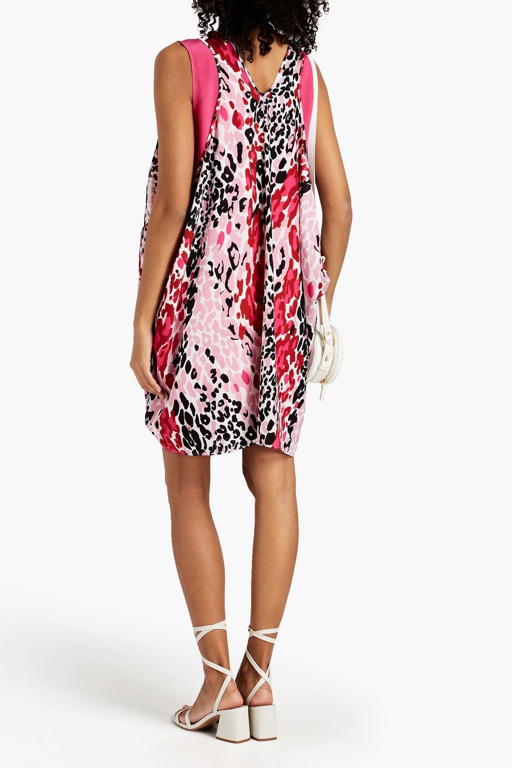 M MISSONI Layered leopard-print crepe de chine mini dress