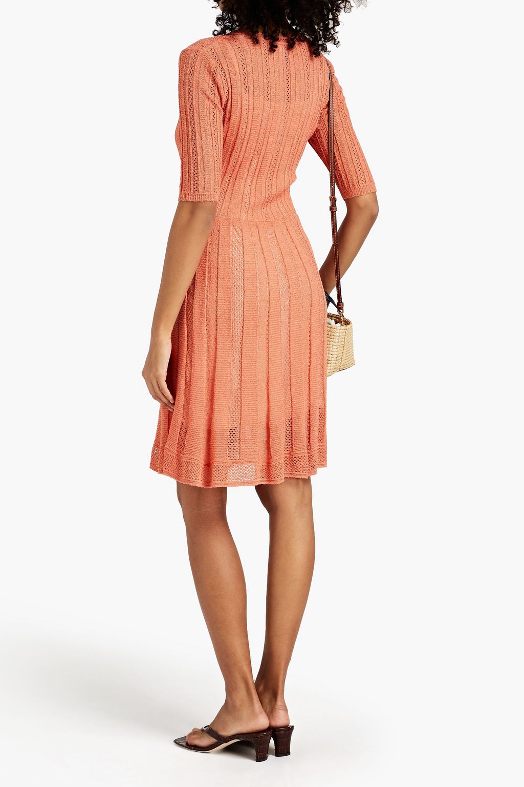 M MISSONI Pleated pointelle-knit dress