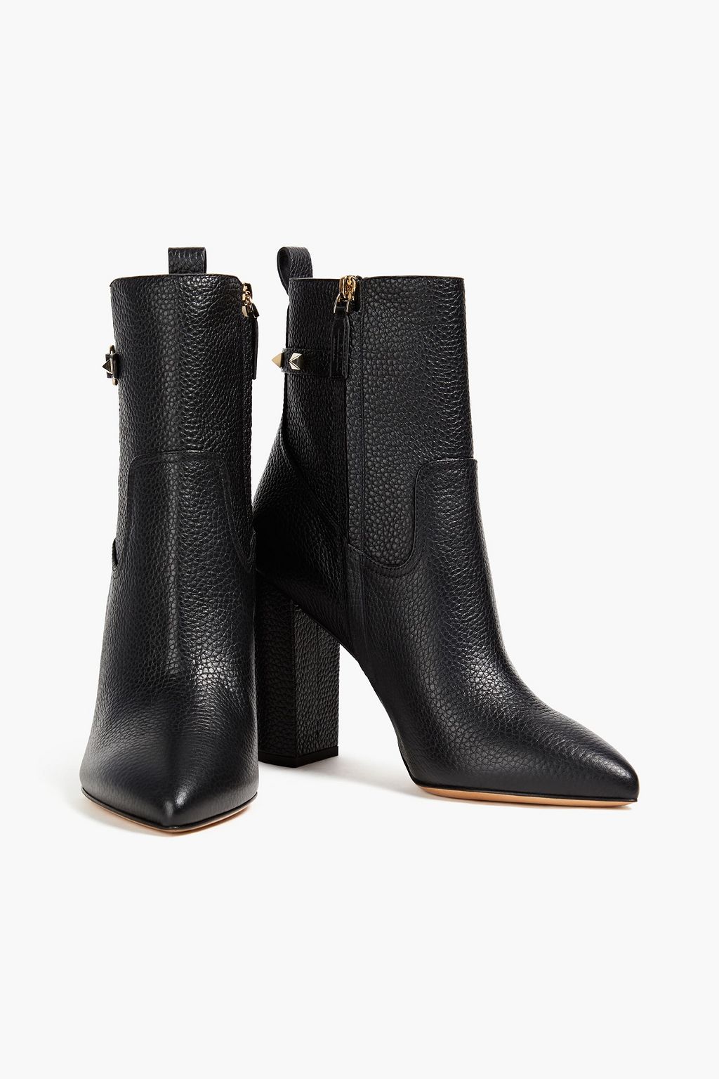 VALENTINO GARAVANI Rockstud pebbled-leather ankle boots