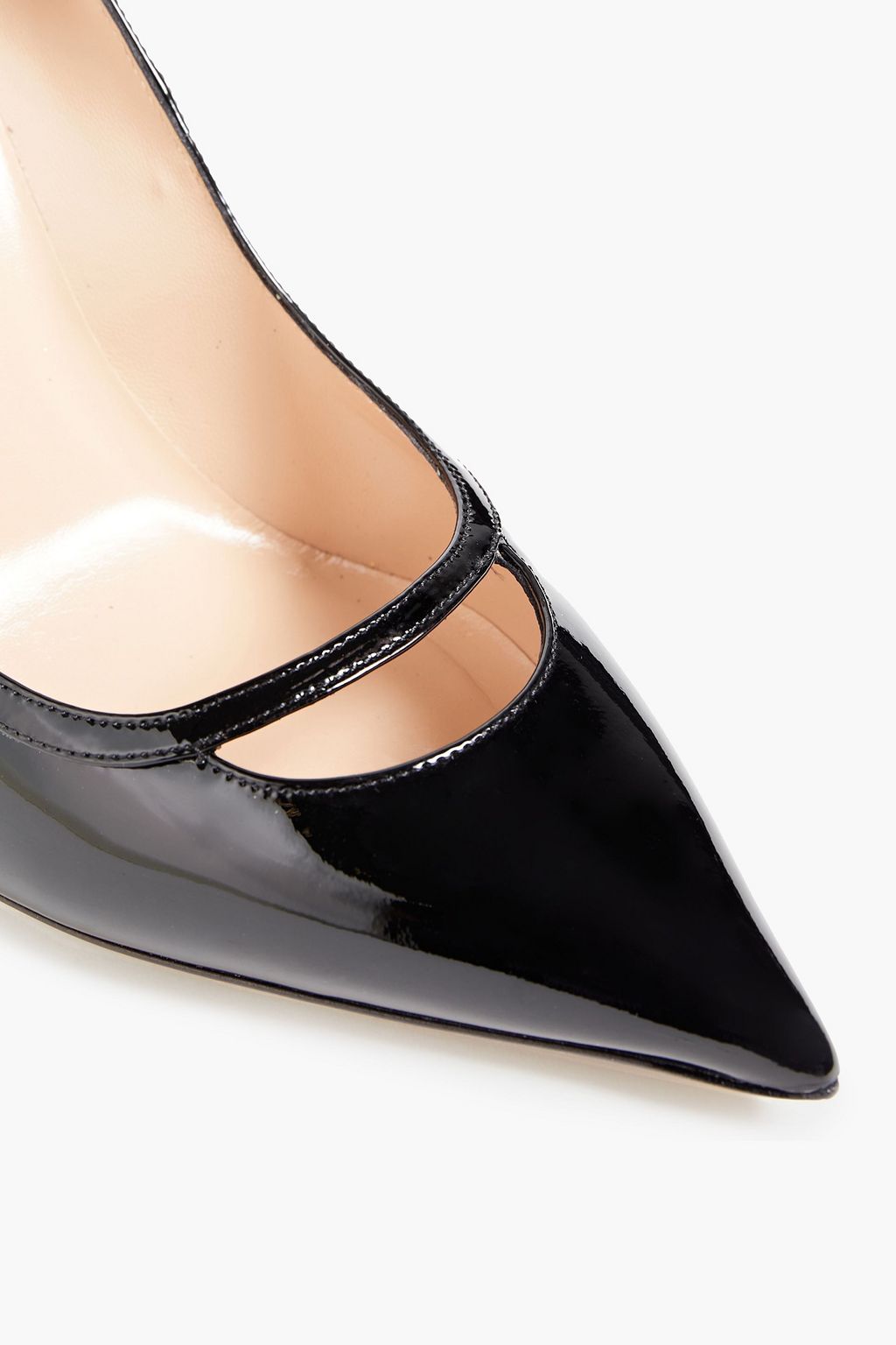 VALENTINO GARAVANI Cutout patent-leather Mary Jane pumps