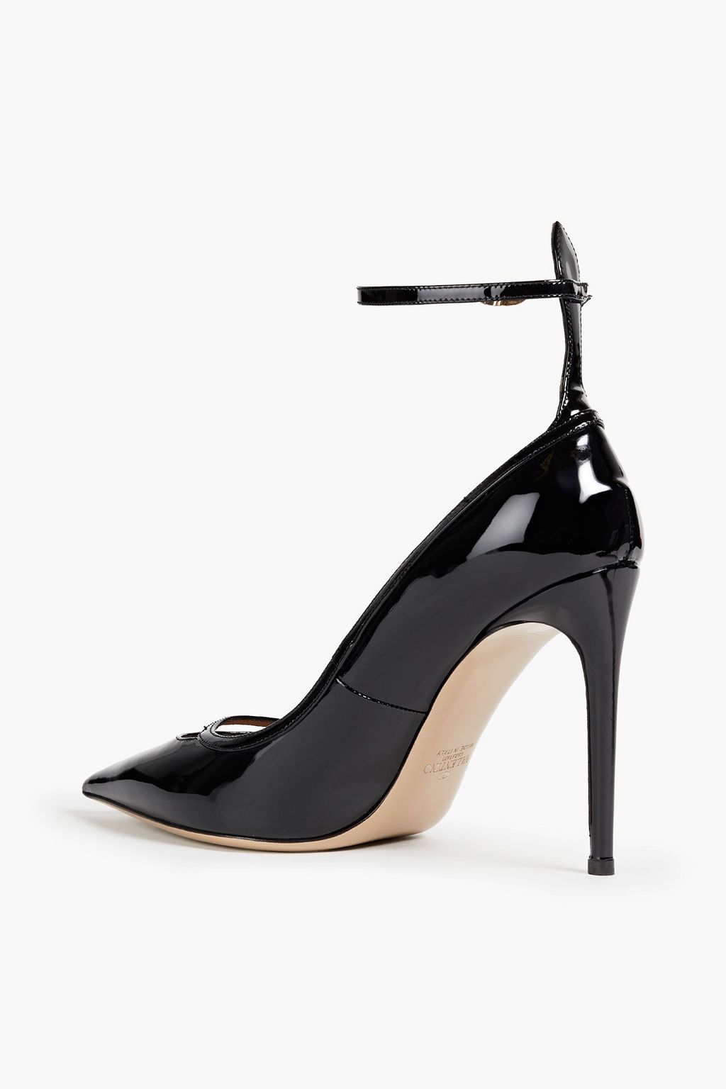 VALENTINO GARAVANI Cutout patent-leather Mary Jane pumps