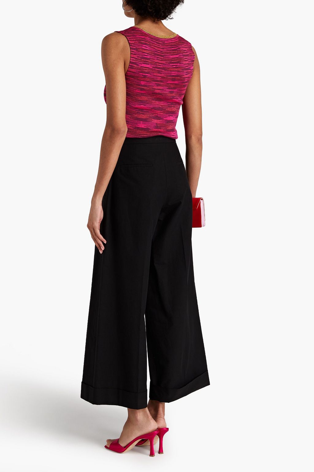 M MISSONI Cropped cotton-poplin wide-leg pants