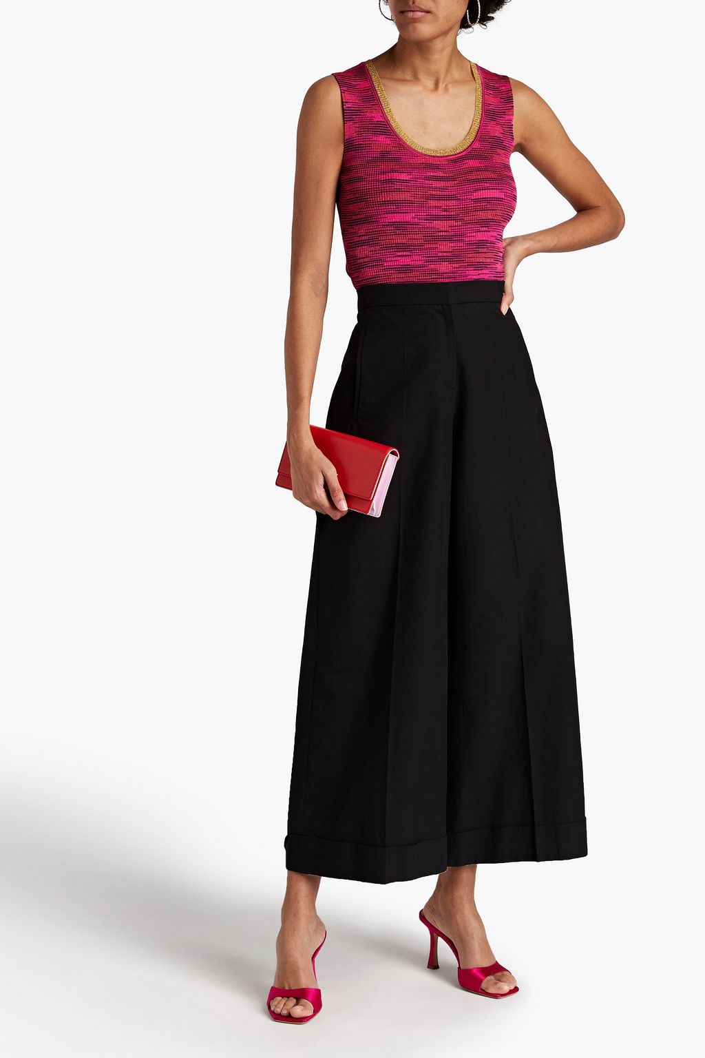 M MISSONI Cropped cotton-poplin wide-leg pants