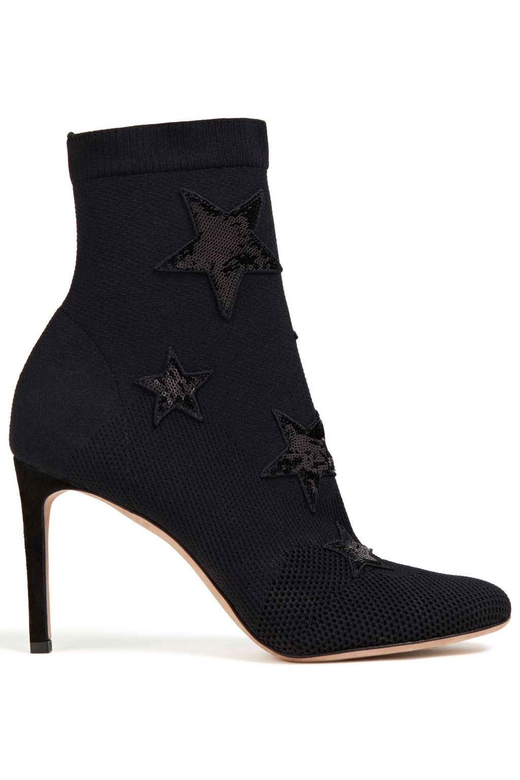 VALENTINO GARAVANI Sequin embellished stretch mesh sock boots THE OUTNET