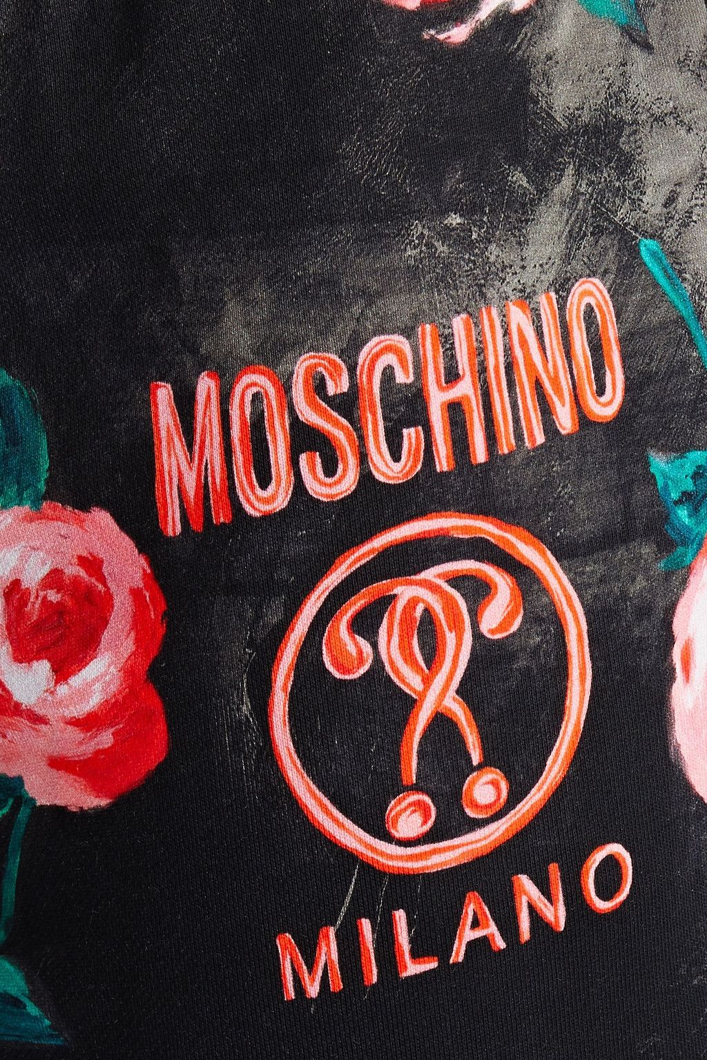 MOSCHINO بنطلون رياضي من قماش تيري القطني الفرنسي ومزين بطبعات على شكل زهور