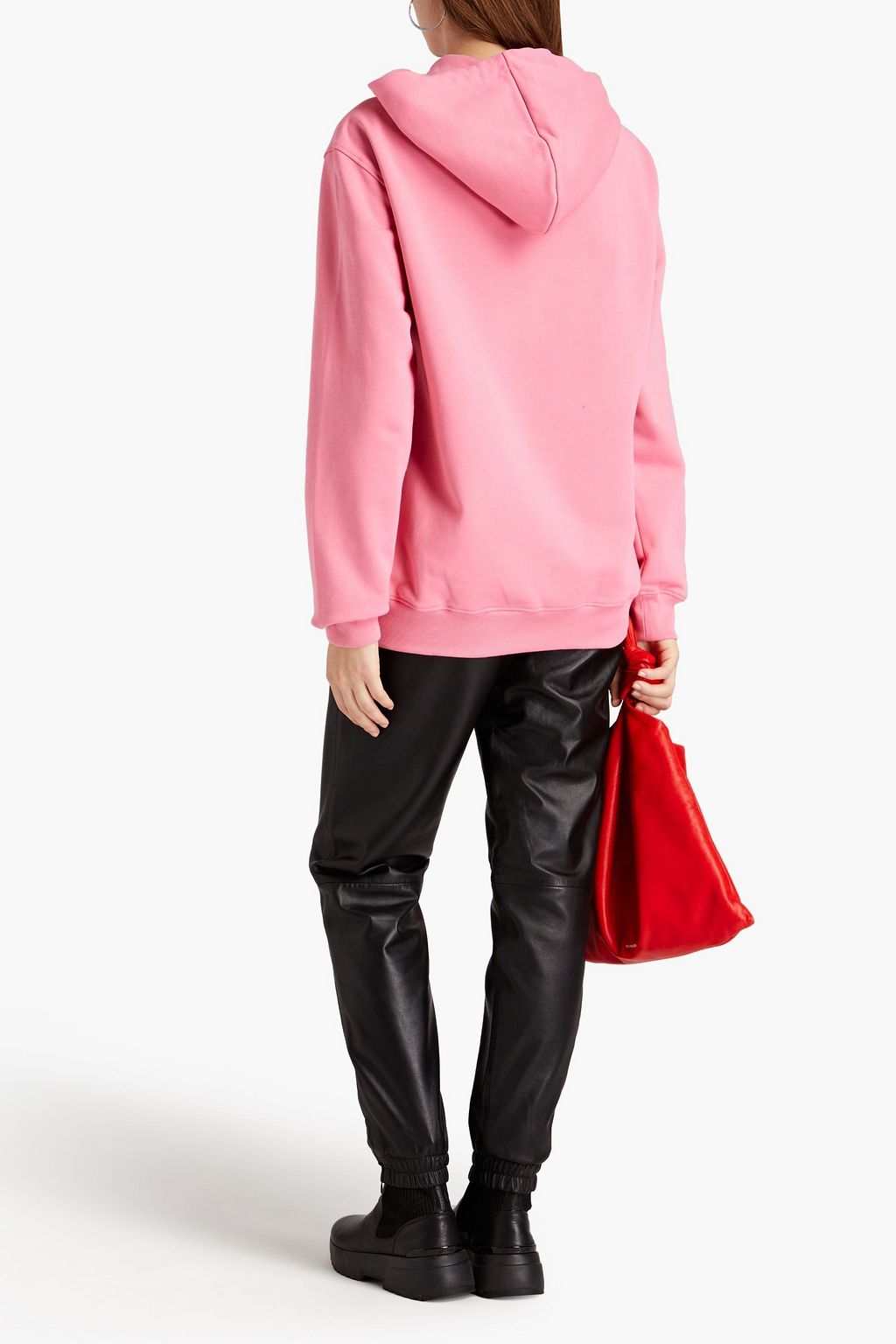 MOSCHINO Embroidered French cotton-terry sweatshirt