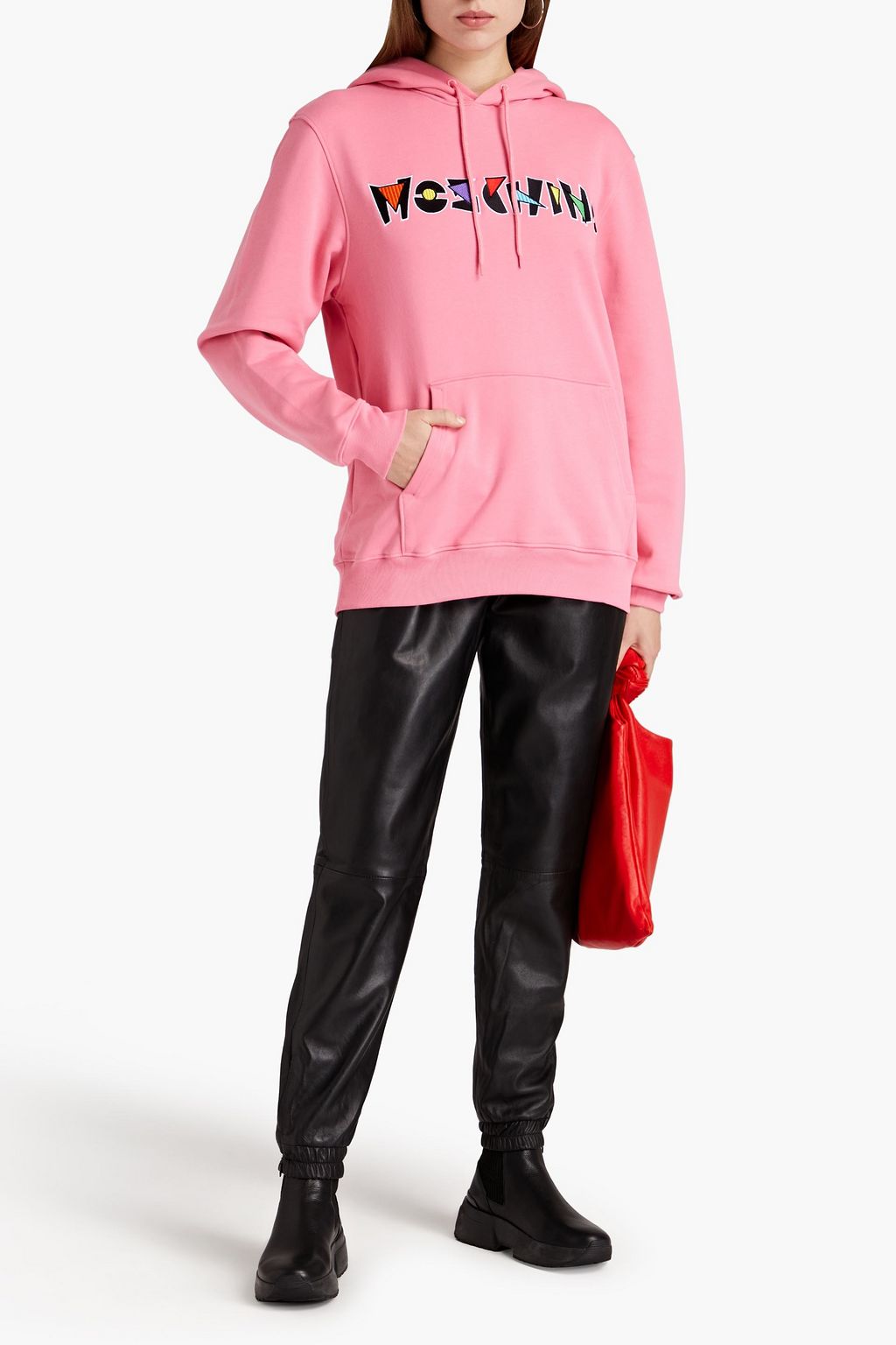 MOSCHINO Embroidered French cotton-terry sweatshirt