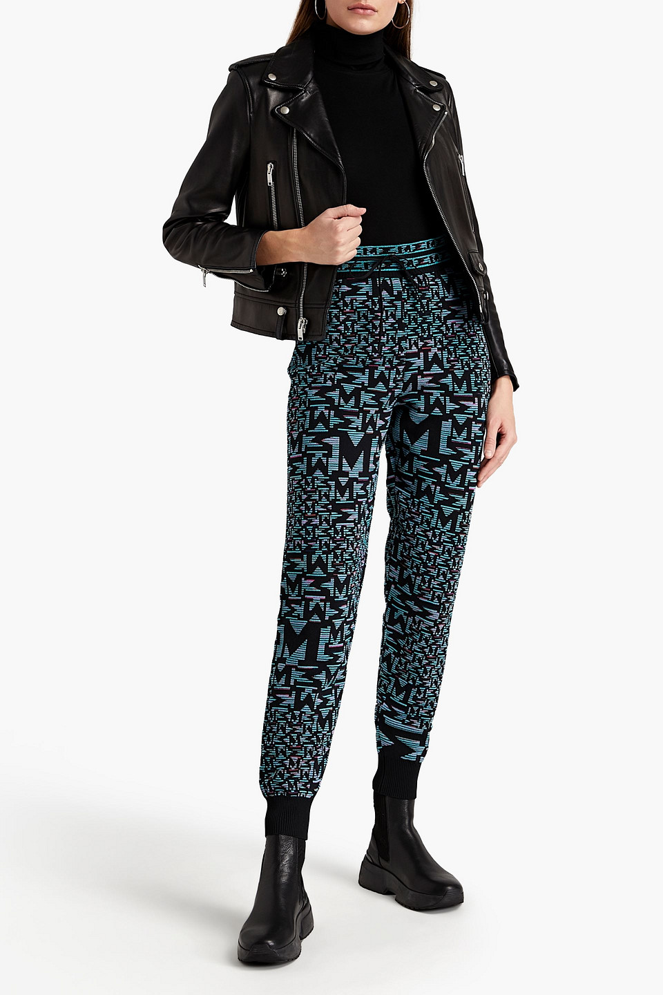 M Missoni Jacquard-knit Track Trousers In Multi