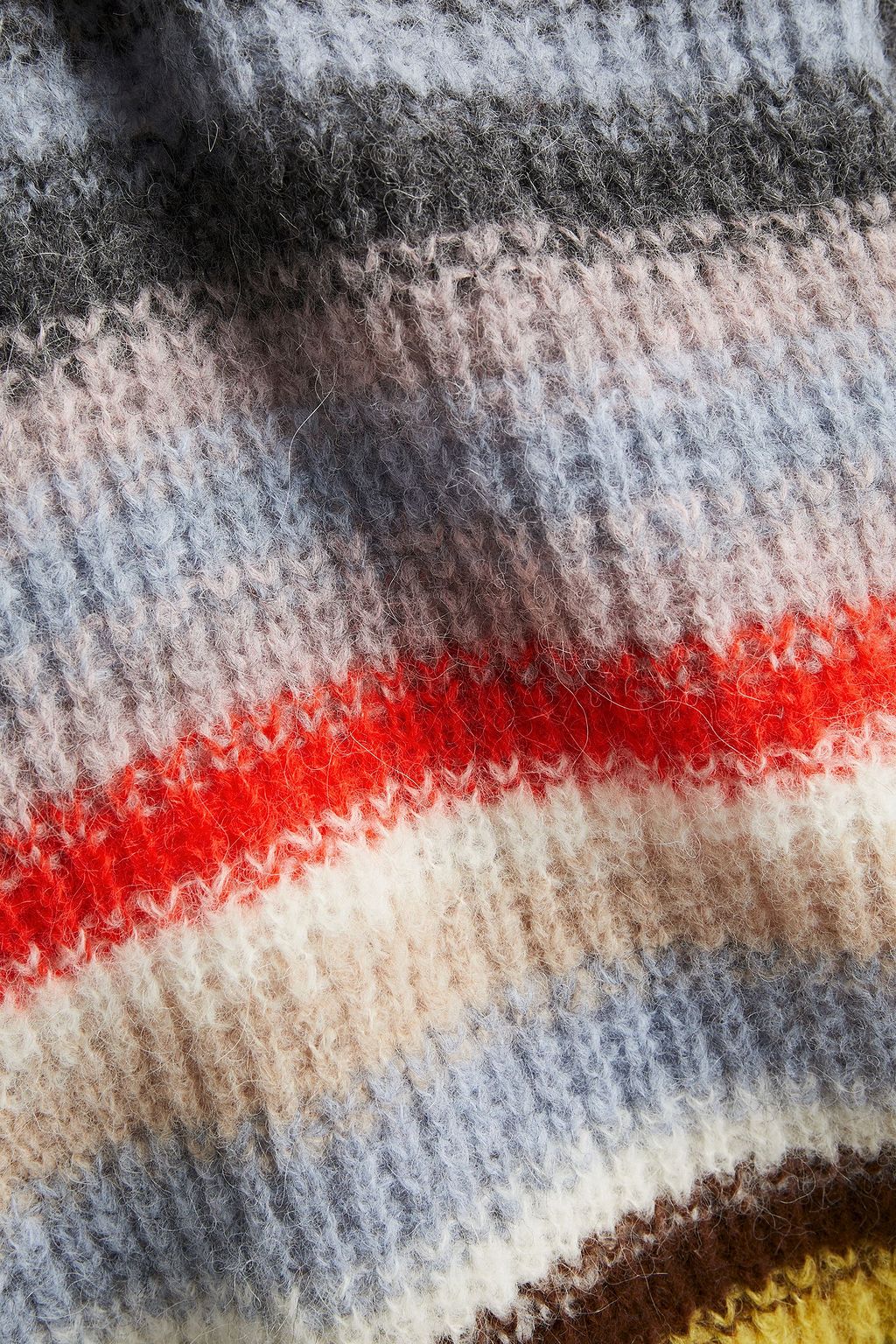 M MISSONI Brushed ribbed striped alpaca-blend sweater