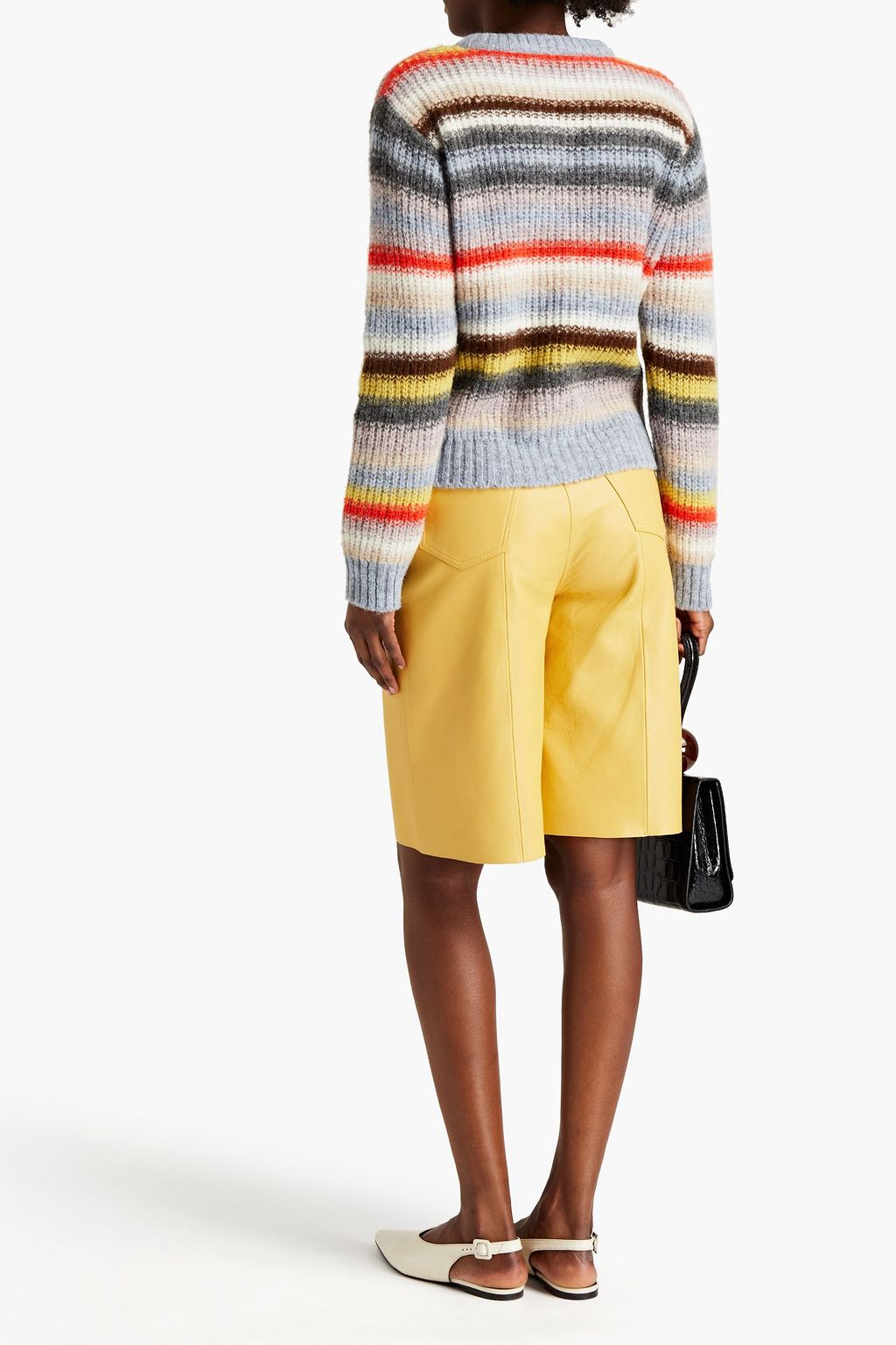 M MISSONI Brushed ribbed striped alpaca-blend sweater