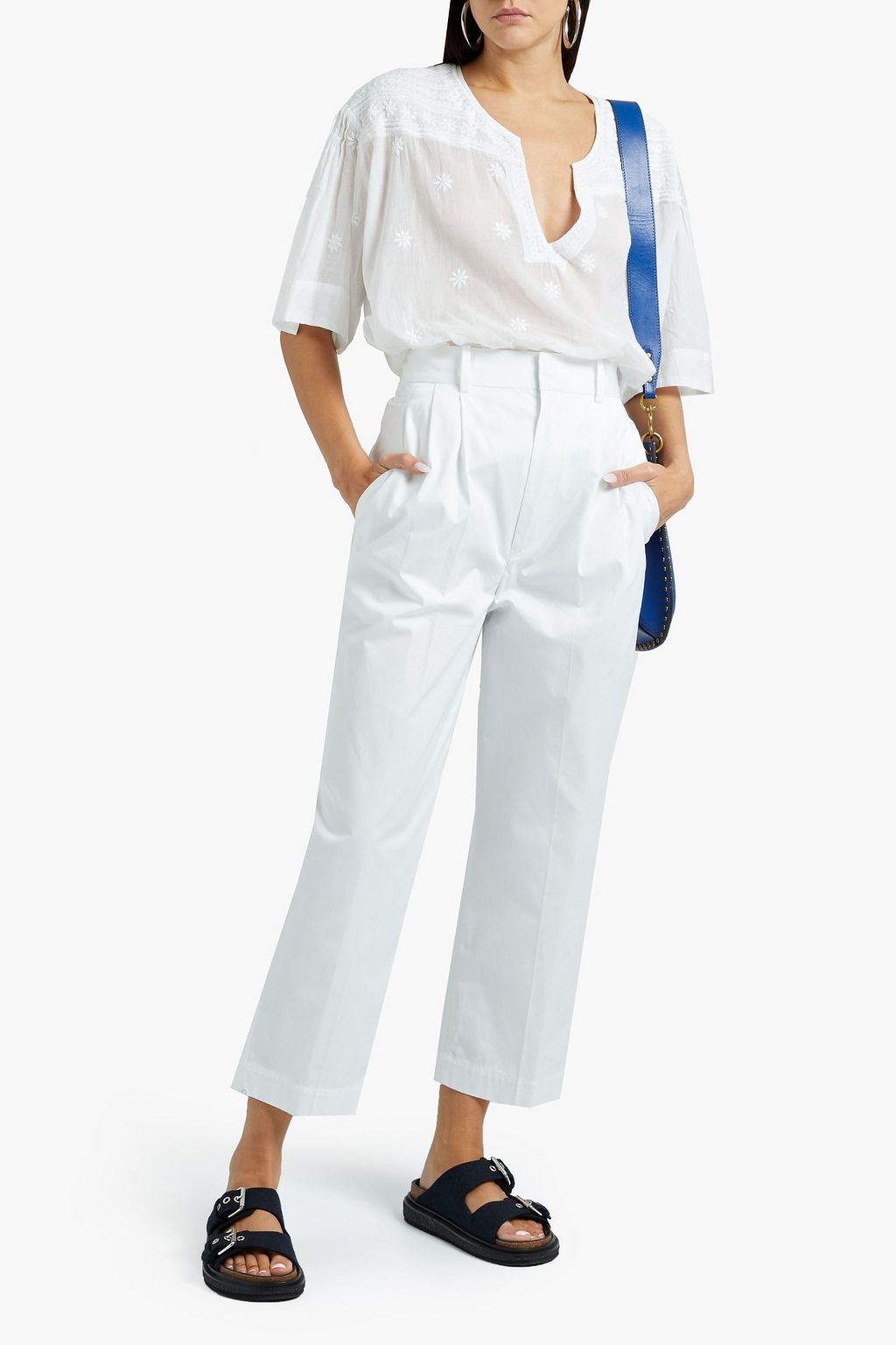 ISABEL MARANT Embroidered cotton-voile top