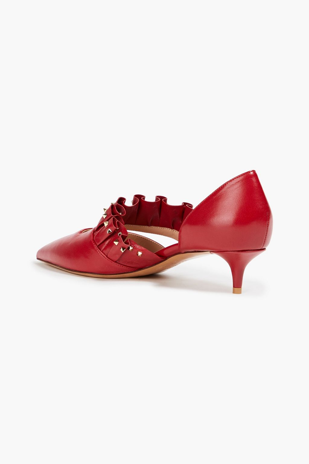 VALENTINO GARAVANI Pumps aus Leder mit Rüschen, Nieten und Cut-outs