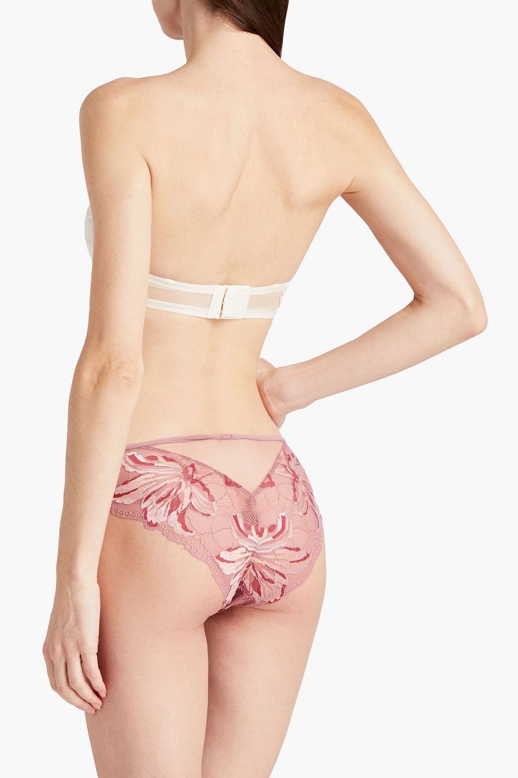 CALVIN KLEIN Tulle-paneled stretch-lace low-rise briefs