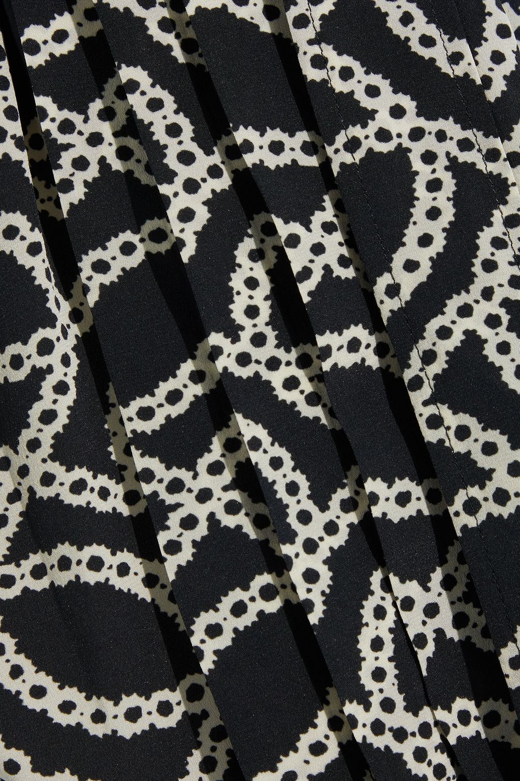 ISABEL MARANT Pleated printed silk-blend mini skirt