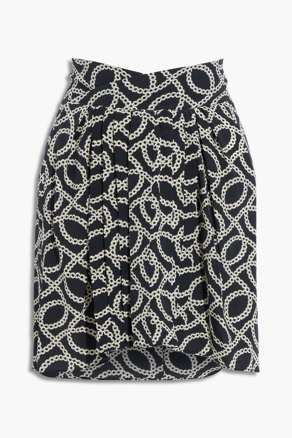 Isabel Marant Pleated Printed Silk-blend Mini Skirt In Black