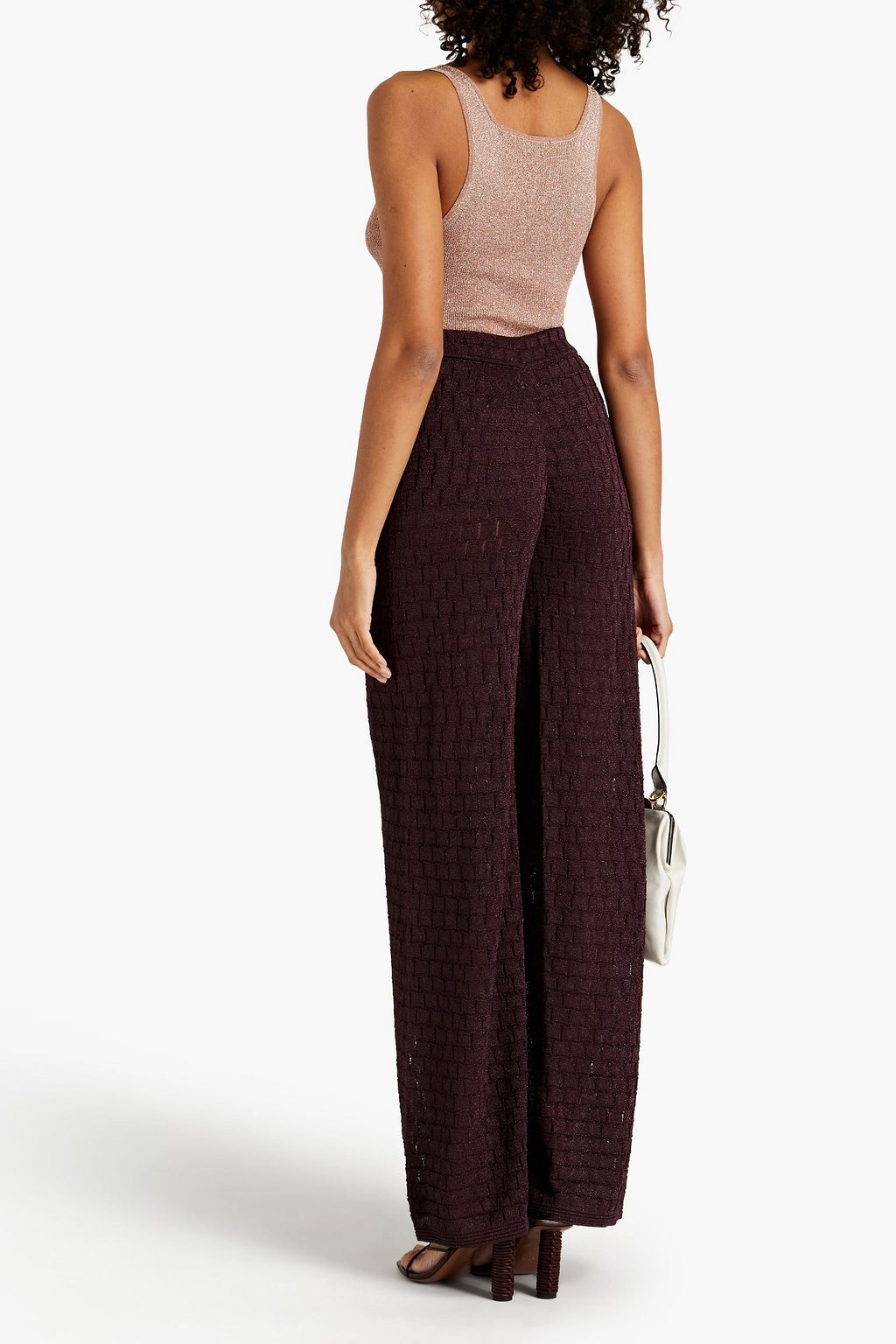 M MISSONI Metallic crochet-knit wide-leg pants