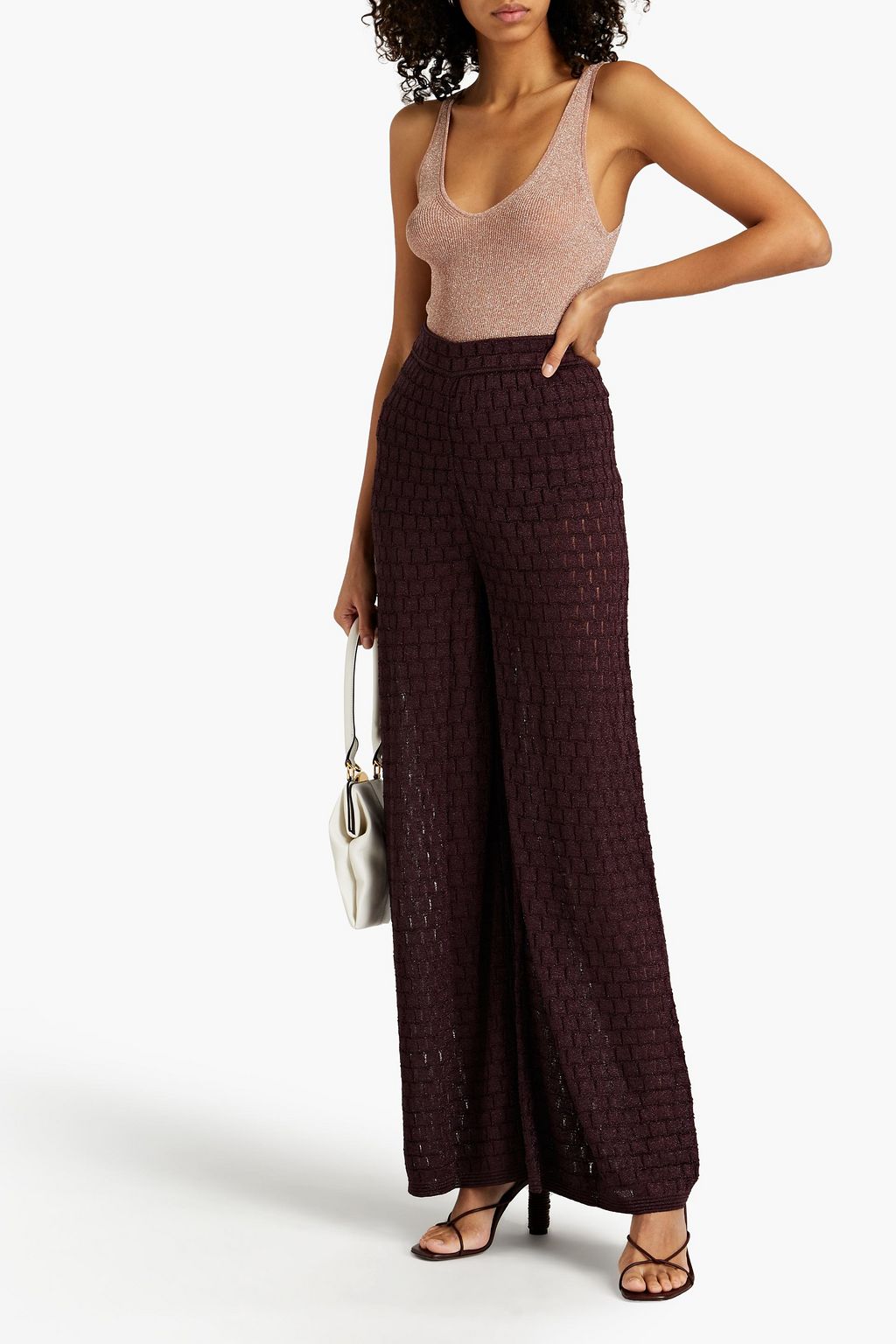 M MISSONI Metallic crochet-knit wide-leg pants