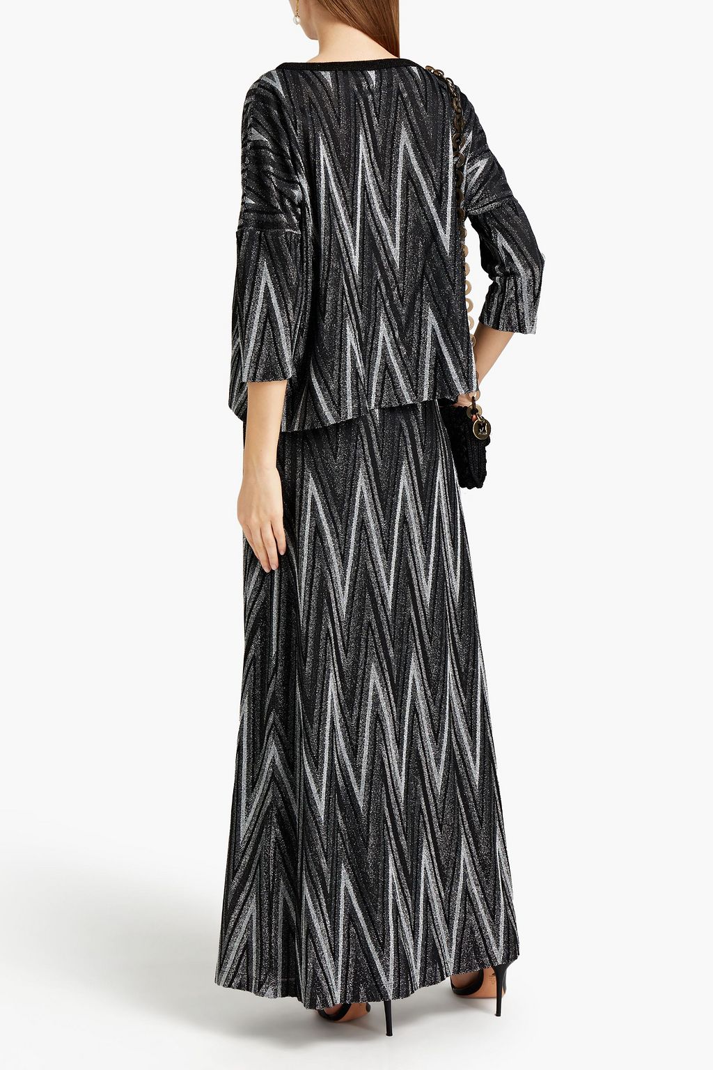 M MISSONI Metallic crochet-knit maxi skirt