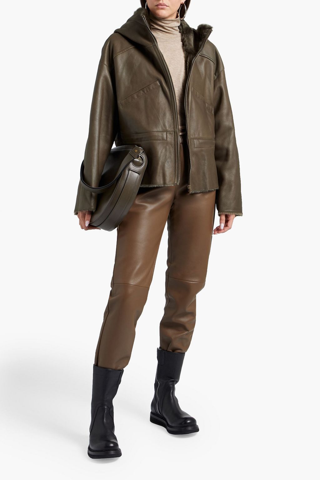 YVES SALOMON Shearling hooded jacket