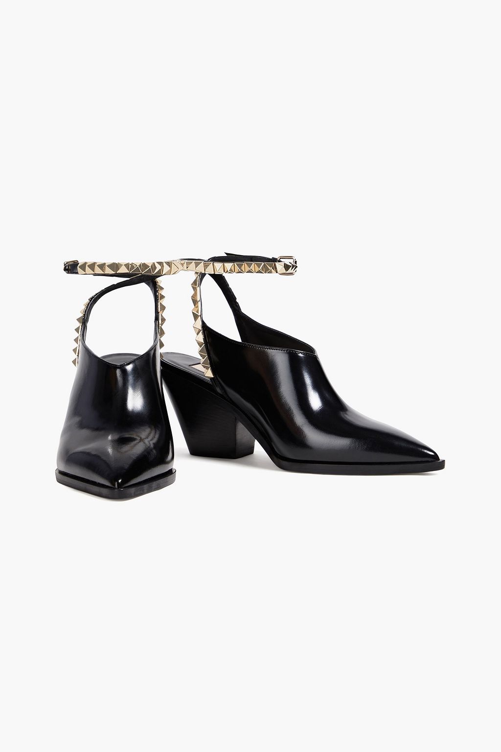 VALENTINO GARAVANI Rockstud brushed-leather mules