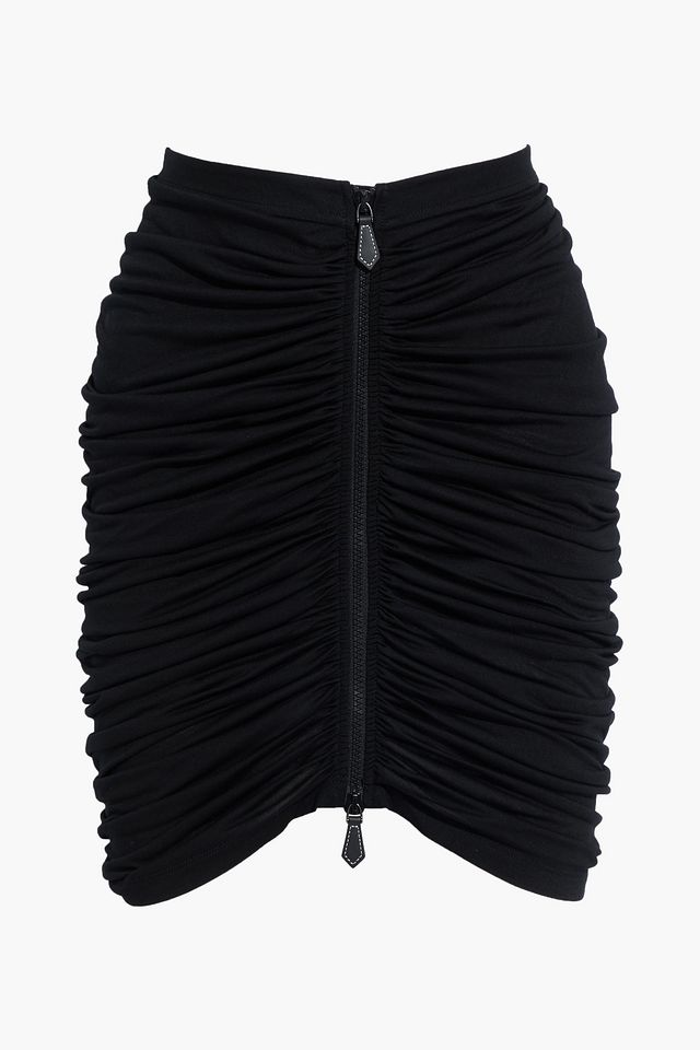 Ruched jersey mini skirt