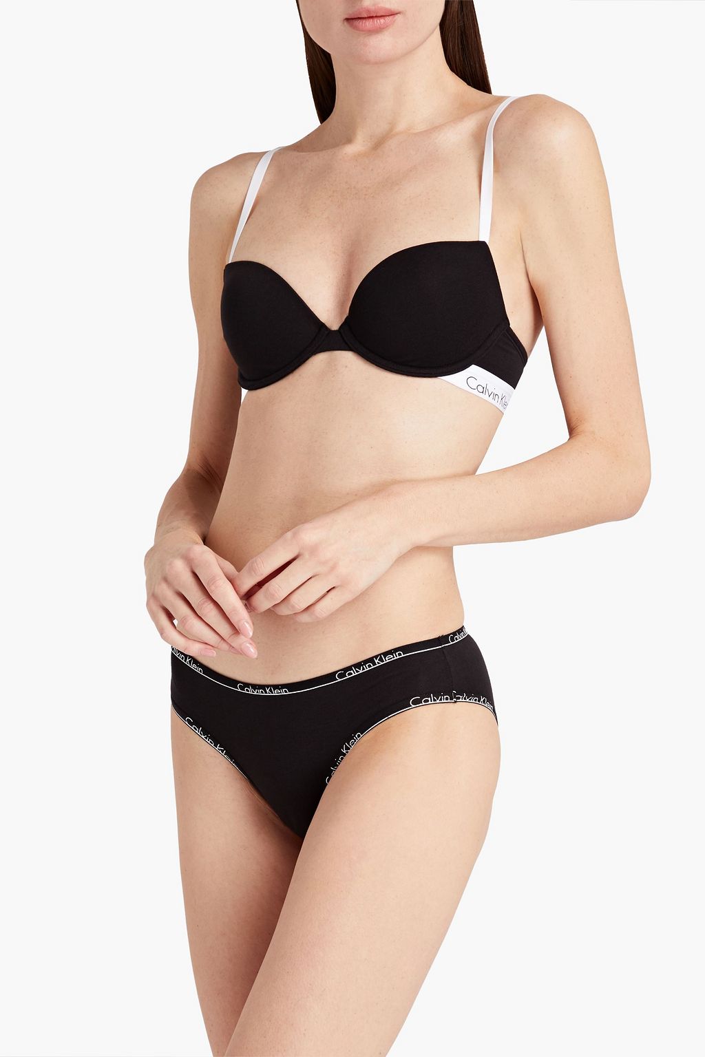 CALVIN KLEIN Stretch-cotton balconette bra