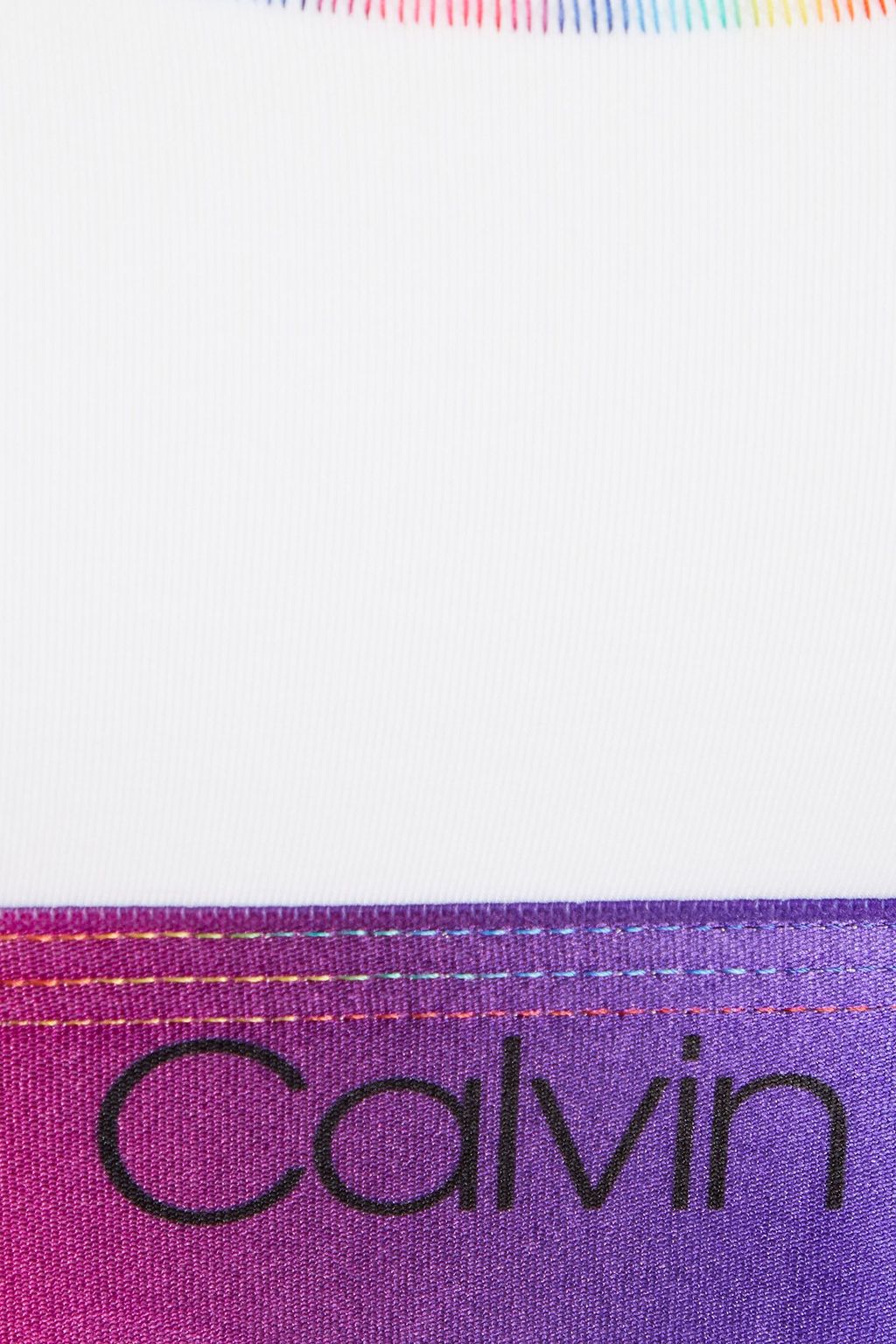 CALVIN KLEIN Printed cotton-blend jersey sports bra