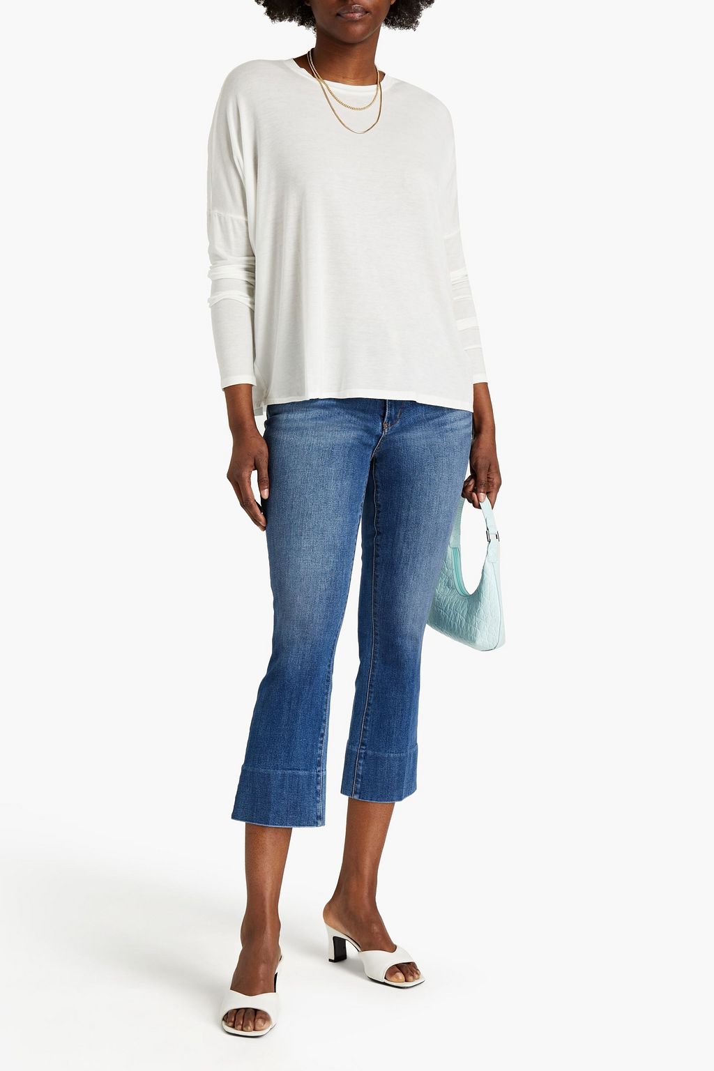 RACHEL ZOE Stretch-Tencel jersey top