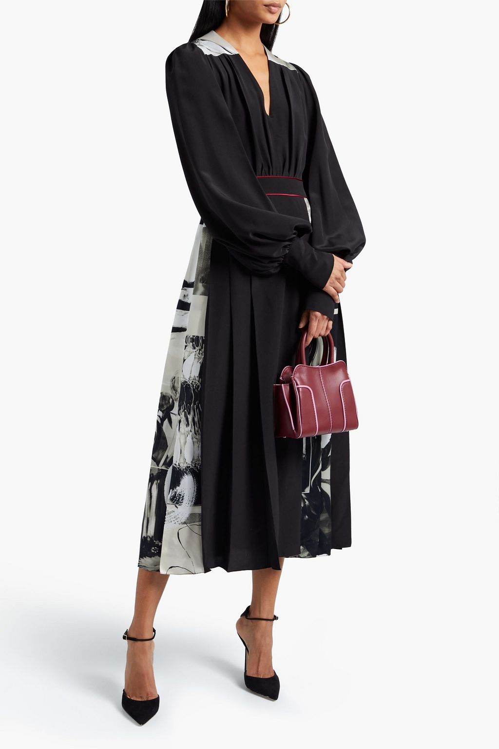 ROKSANDA Teruko paneled printed silk-satin midi dress