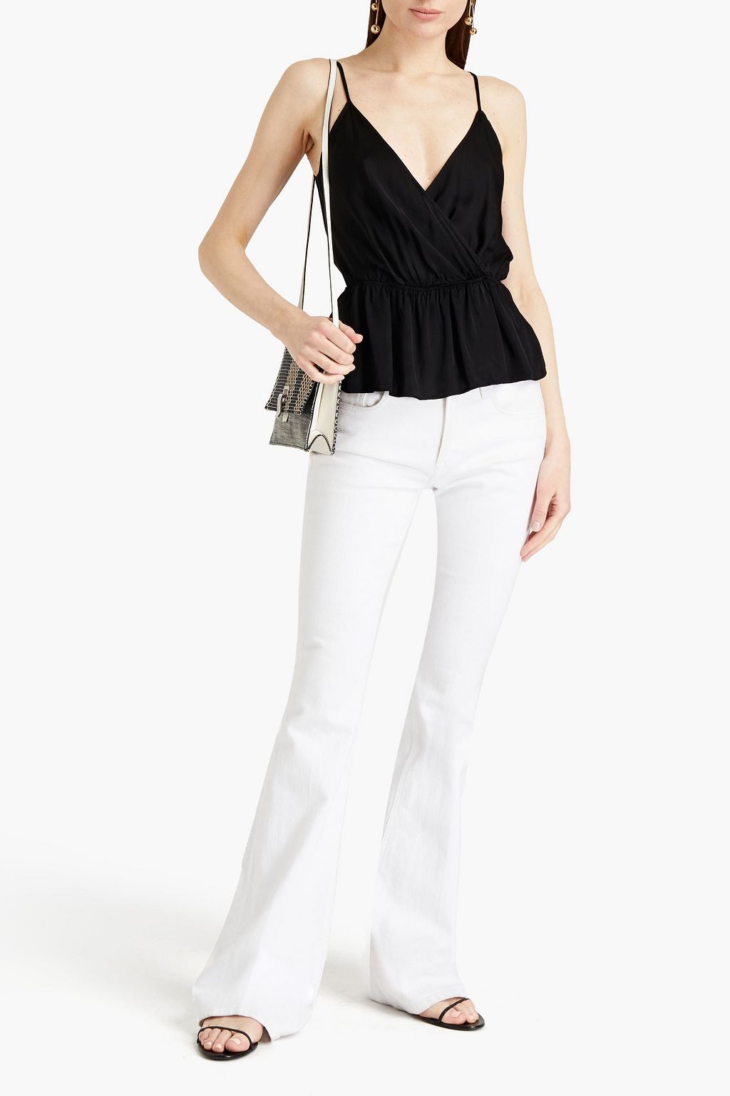 RACHEL ZOE Wrap-effect crepe de chine camisole