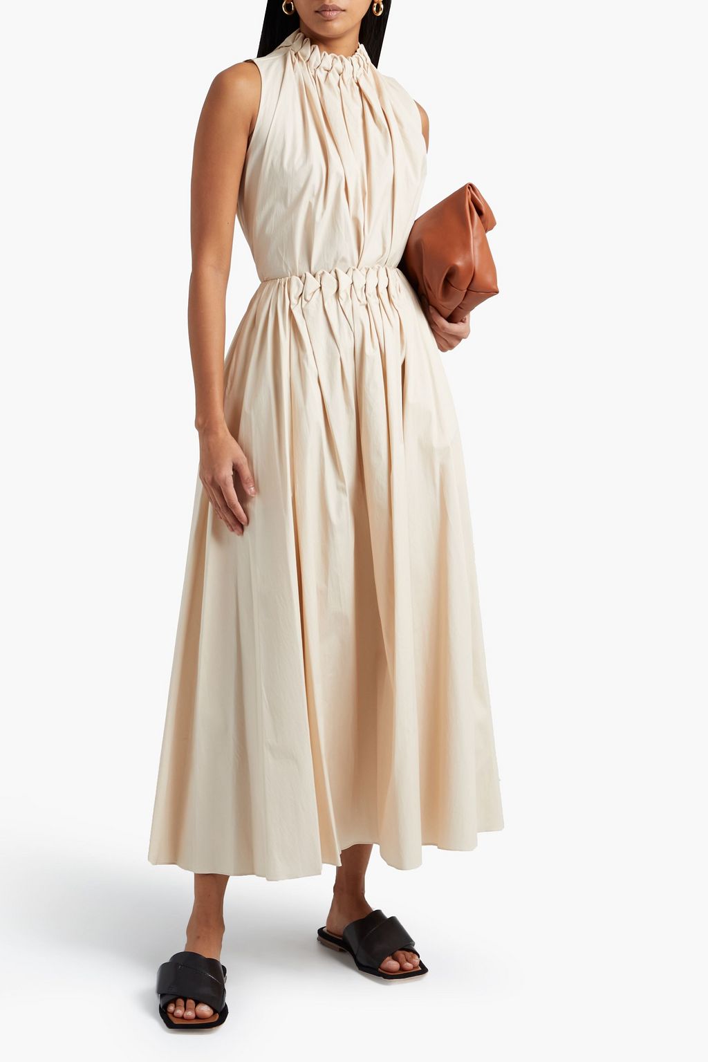 ROKSANDA Ludo gathered cotton-poplin top