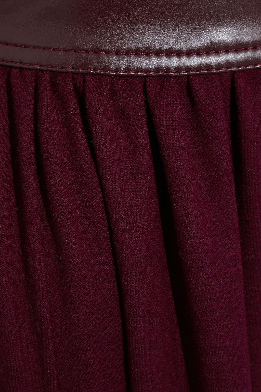 ROKSANDA Pola faux leather-paneled wool maxi skirt