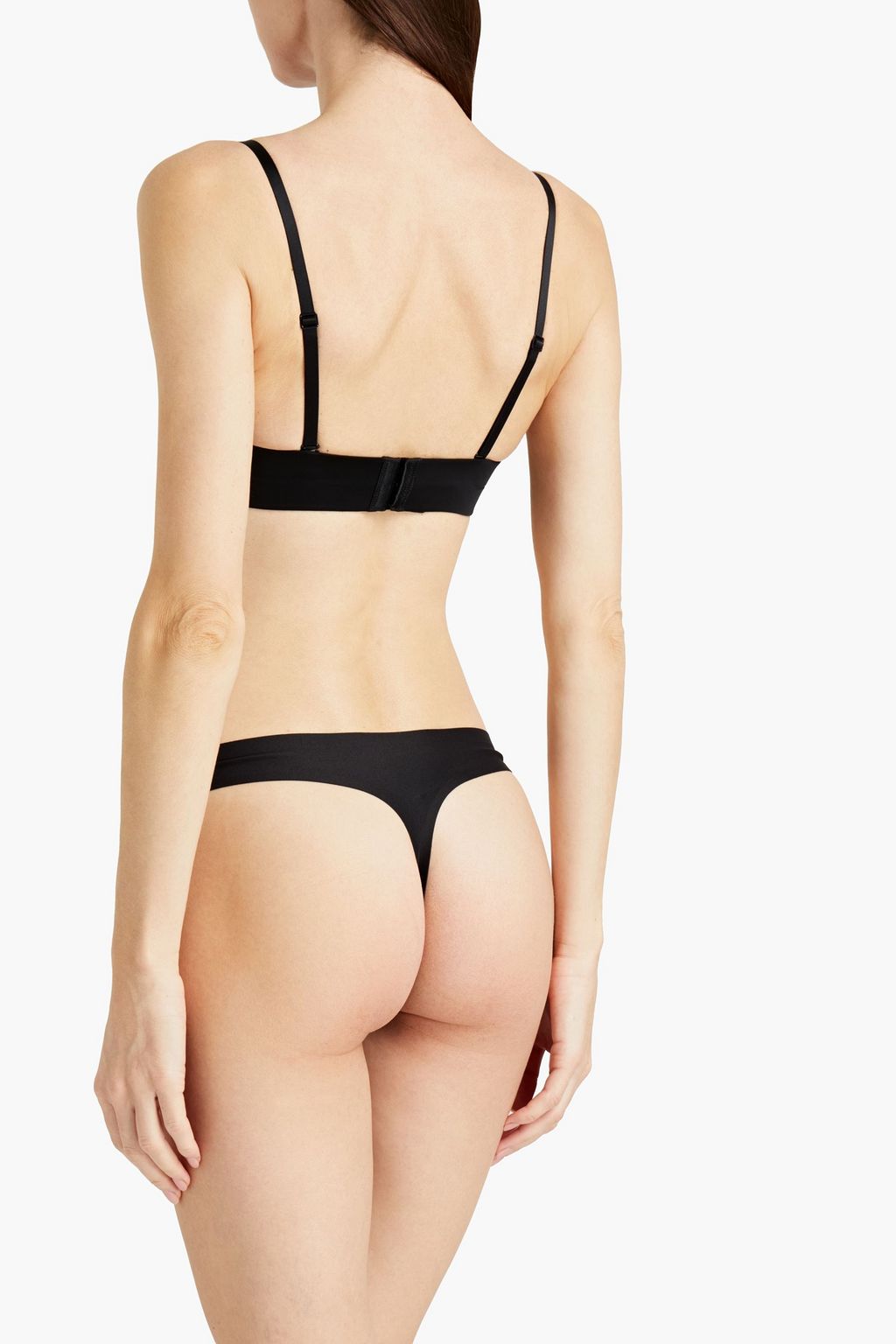 CALVIN KLEIN Mesh-trimmed stretch-jersey balconette bra