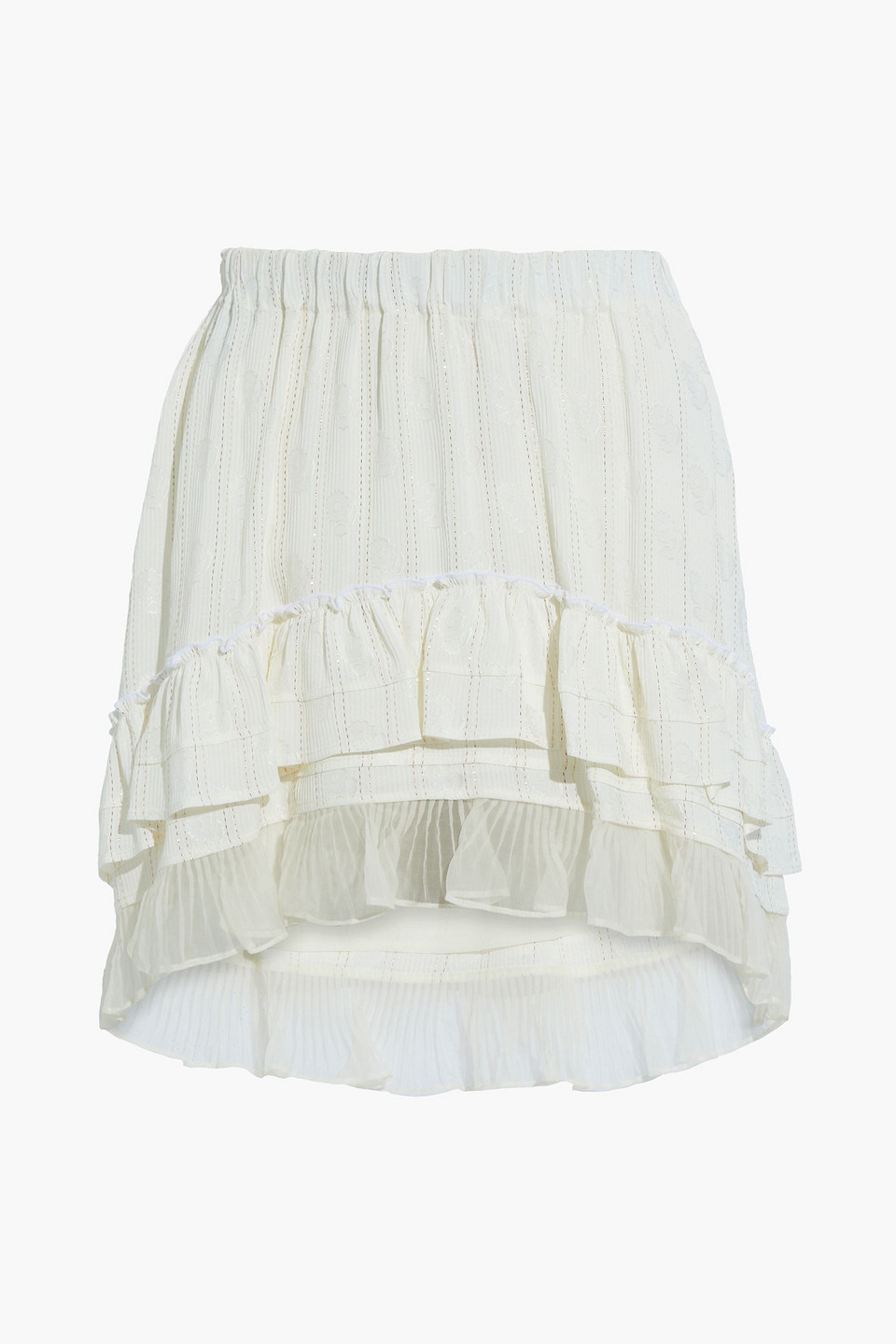 Isabel Marant Malou Ruffled Jacquard Mini Skirt In Sand