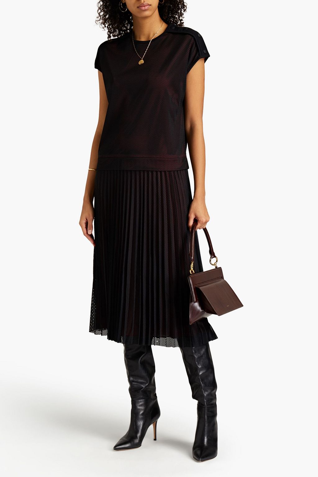 M MISSONI Pleated mesh midi dress