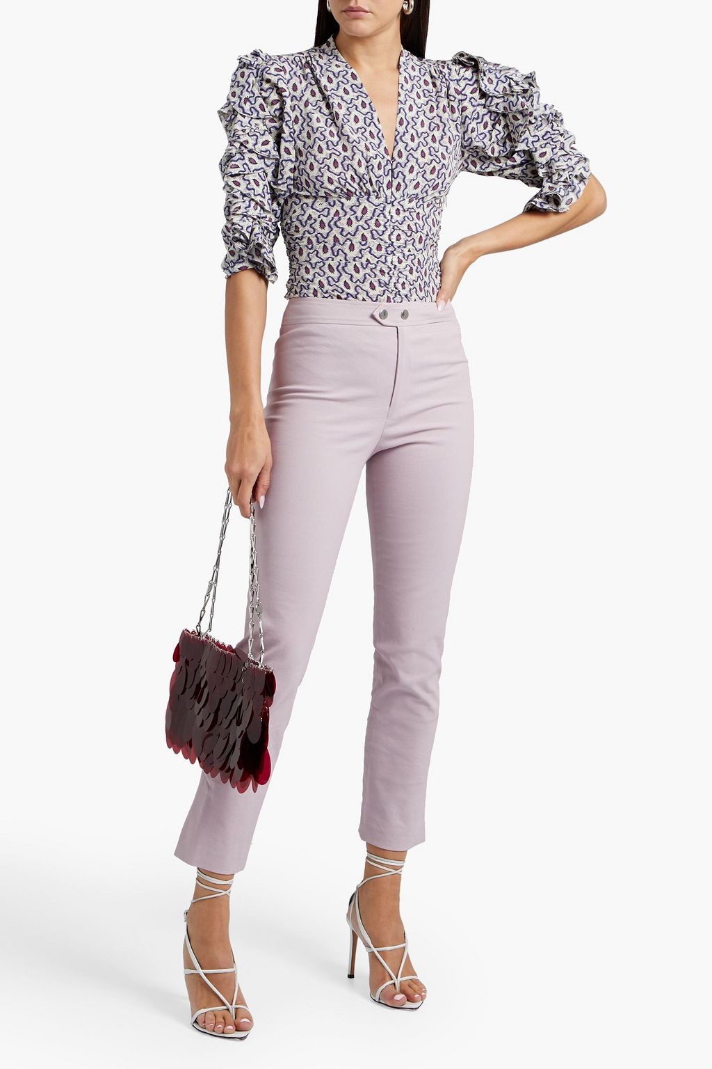 ISABEL MARANT Nila cropped cotton-blend slim-leg pants