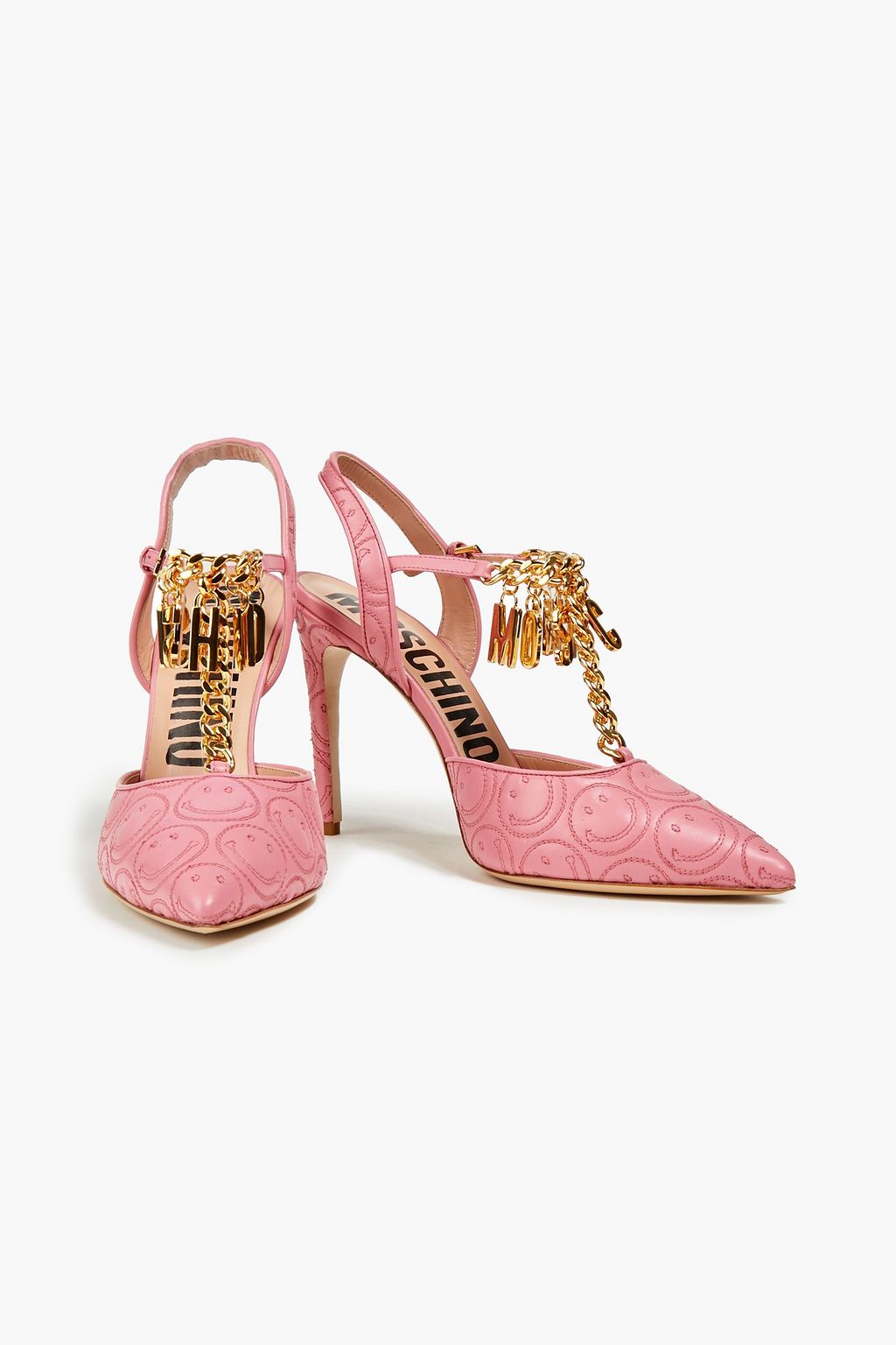 MOSCHINO Embellished leather pumps