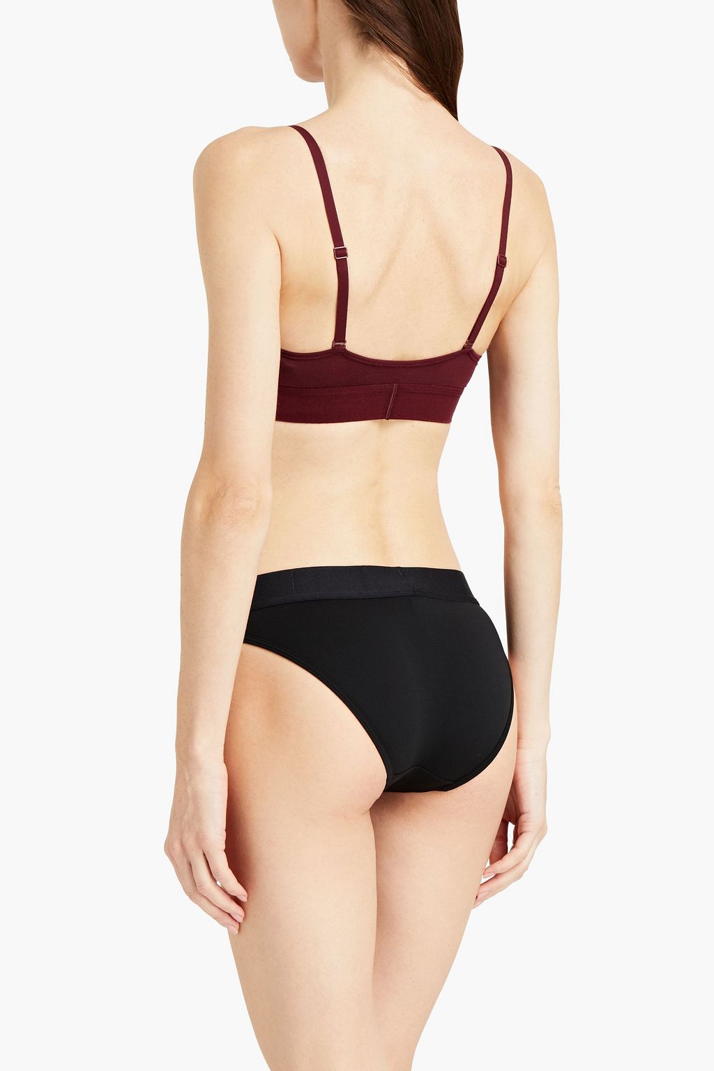 CALVIN KLEIN Convertible cotton-blend jersey sports bra