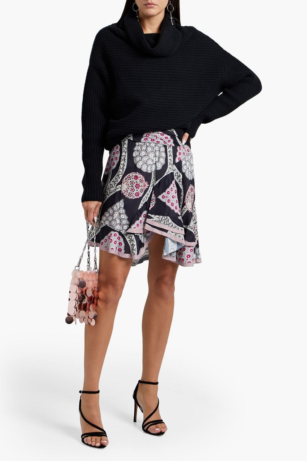ISABEL MARANT Jace ruffled printed voile mini skirt