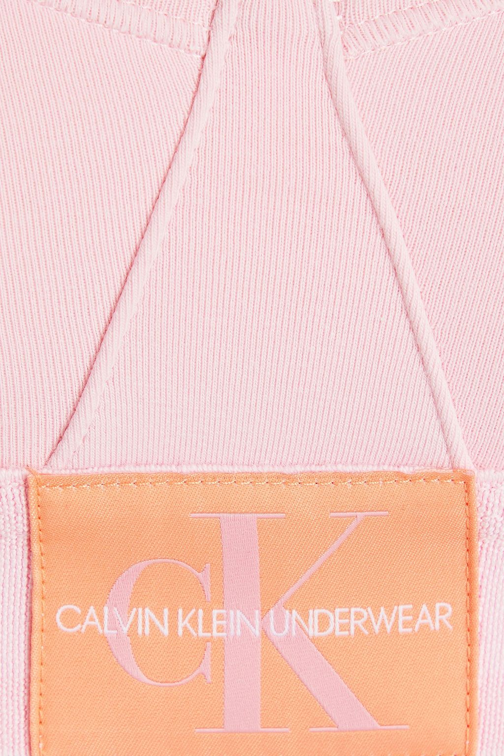CALVIN KLEIN Monogram-trimmed stretch-cotton jersey soft-cup triangle bra