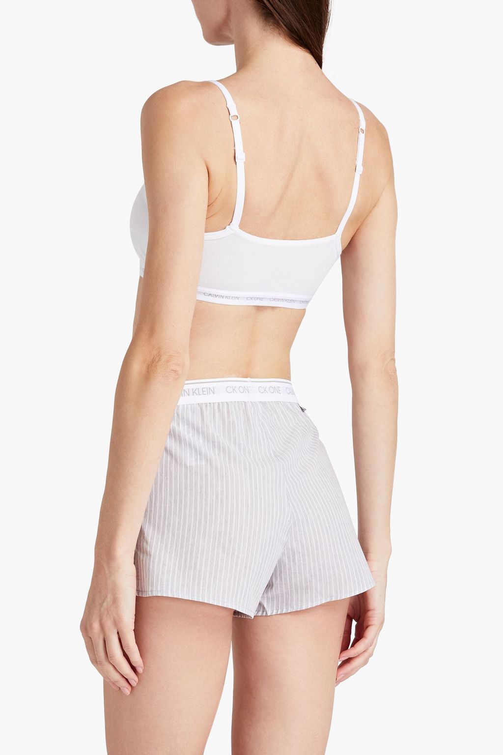 CK ONE Striped cotton pajama shorts