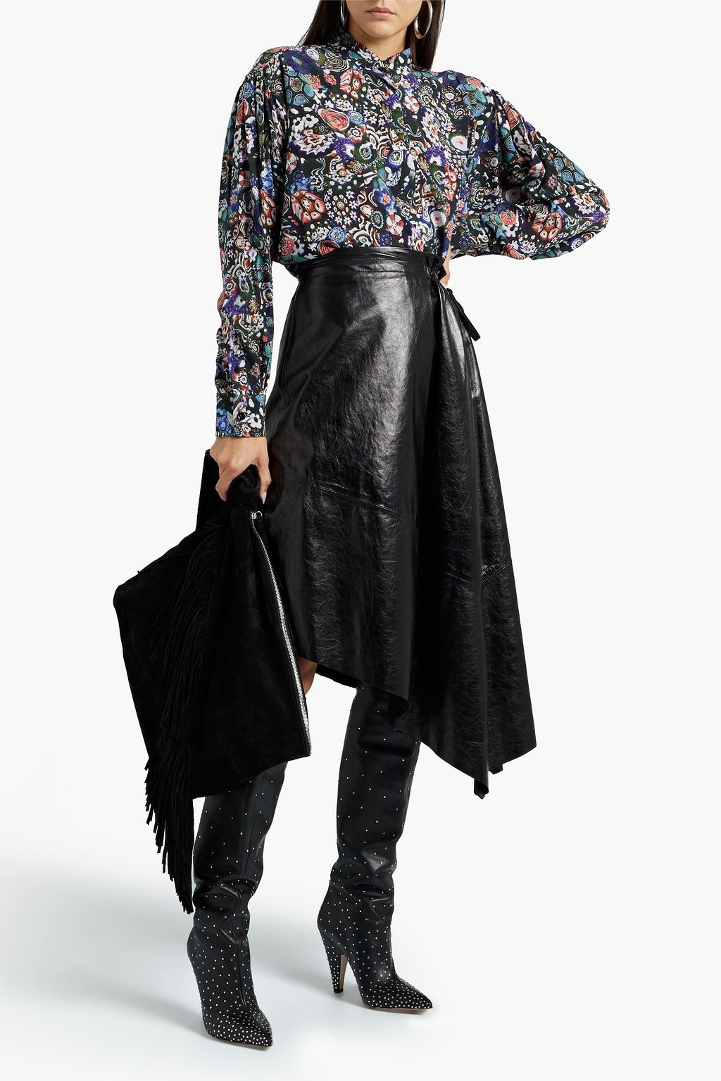 ISABEL MARANT Printed silk-blend crepe blouse
