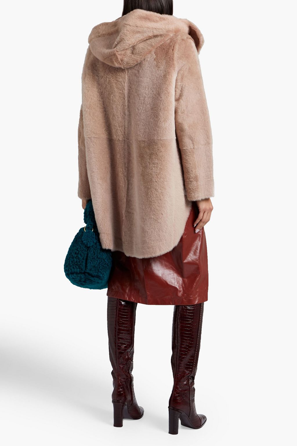 YVES SALOMON Shearling hooded coat
